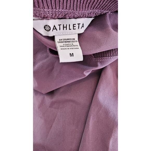 Athleta Zephyr Womens Pullover Top V Neck Long Sleeve Purple Lilac Athleisure M - Picture 3 of 4